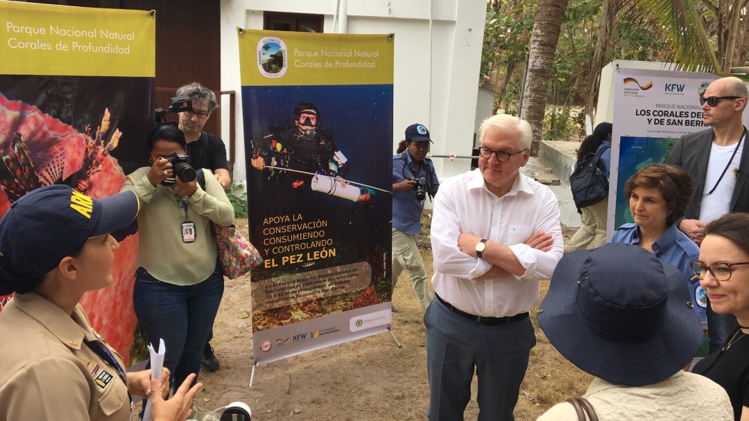 Steinmeier beim Besuch der Parkverwaltung