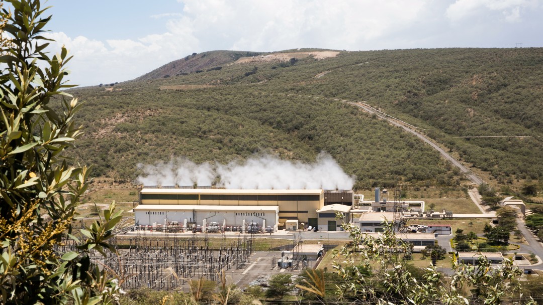 Aufanahme der Umgebung des Geothermiekraftwerks Olkaria im Great Rift Valley