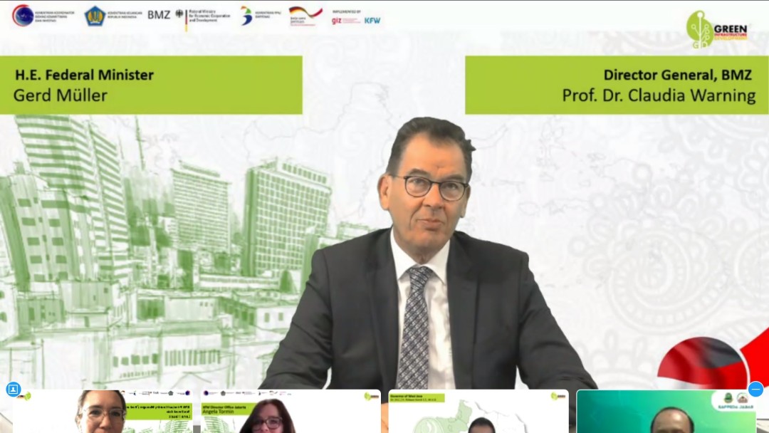 Screenshot of Federal Minister Dr. Gerd Mueller during the event