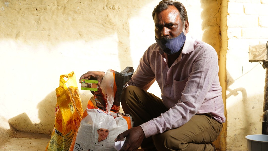 a men with basic food from the fair-prize-shop