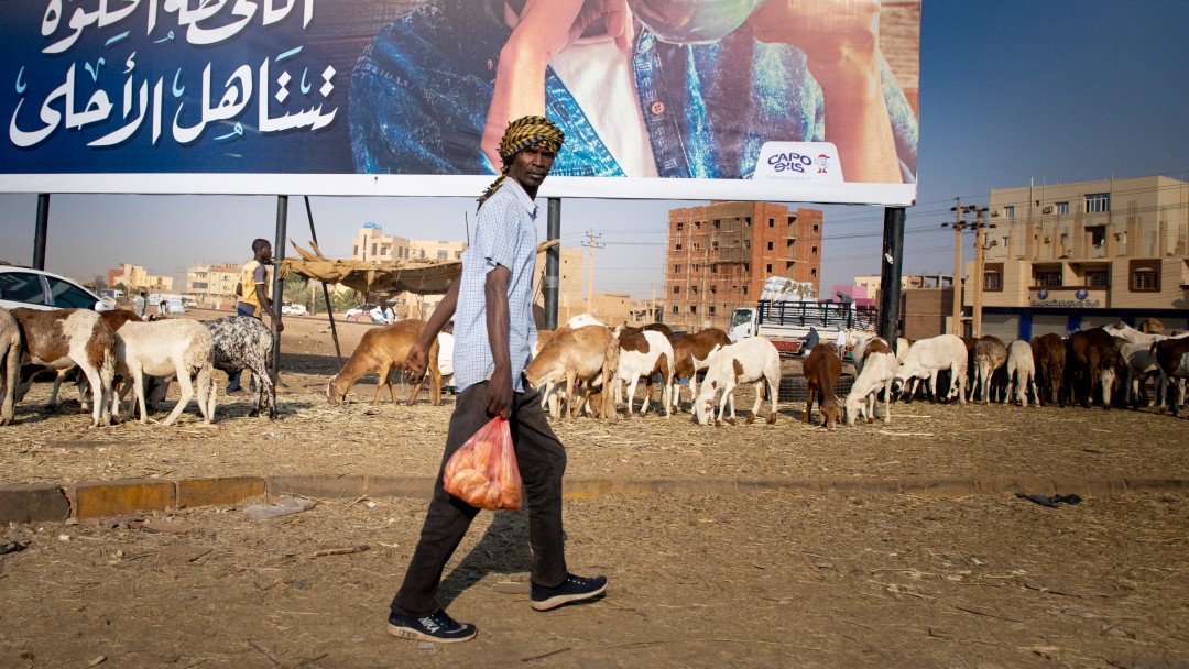 Man strolling through Khartoum