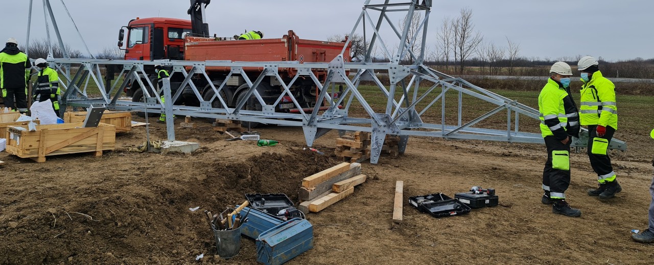 several men on a construction site building new storm drains