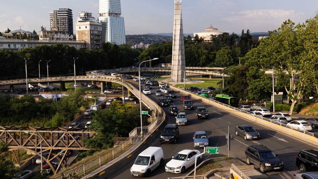 City traffic in Tbilisi