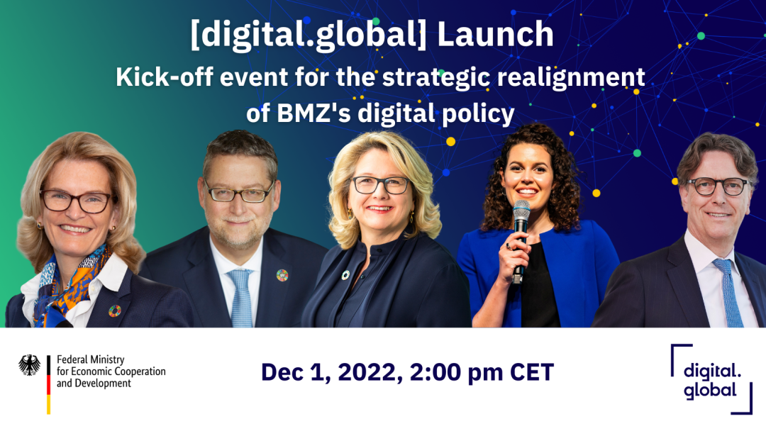 Infoflyer zum digital.global Launch am 1. Dezember 2022 um 2:00 pm CET