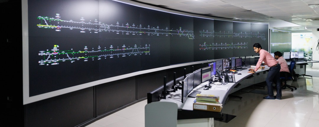 Two men in the metro traffic control centre