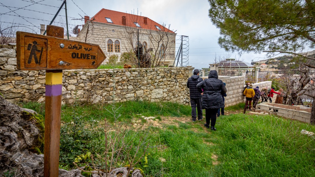 A few people at the new olive trail