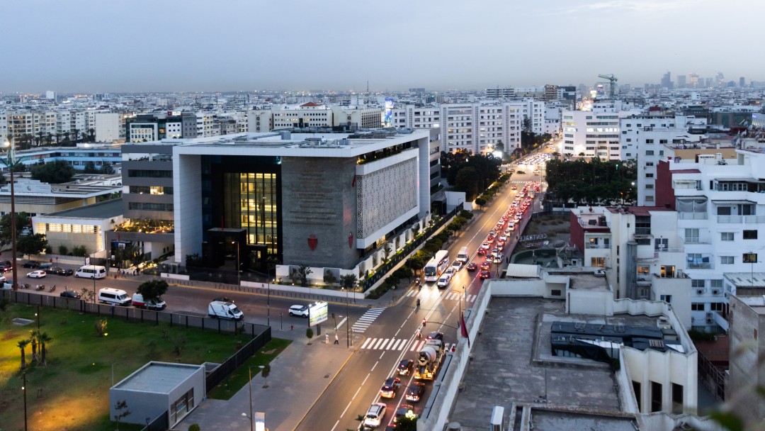 City view of Casablanca in the evening