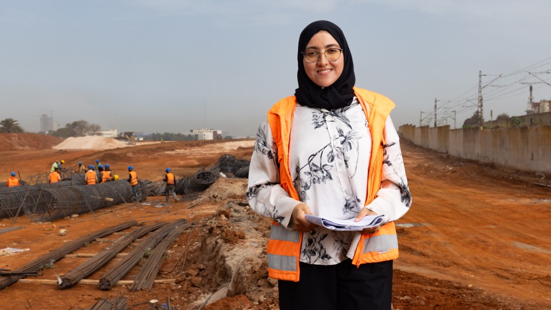 Engineer on a construction site in Morocco