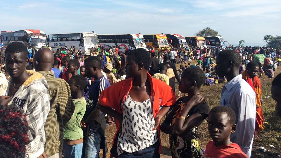 Refugees at a camp in Uganda.