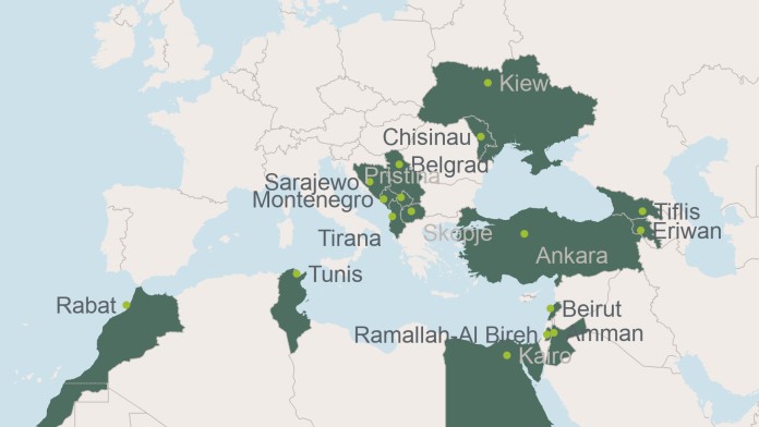 KfW-Standorte in den EU-Nachbarschaftsregionen