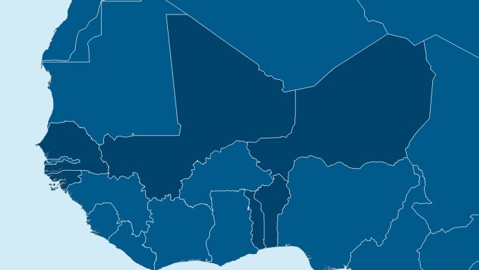 Karte der Banque Ouest Africaine de Développement (BOAD)
