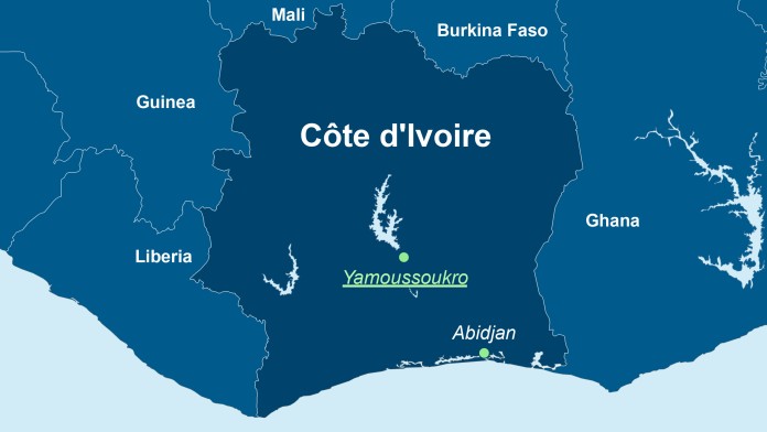 Map of Côte d'Ivoire