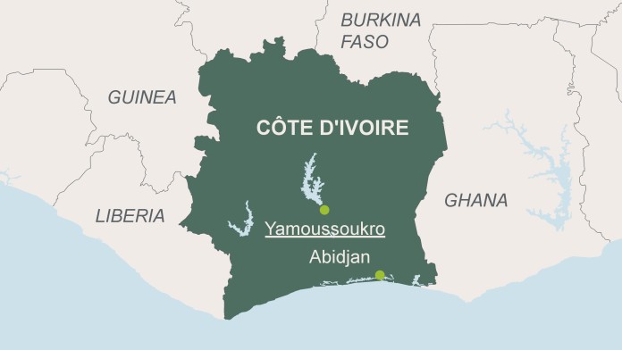 Karte von Côte d´Ivoire