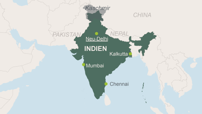 Landkarte Indien