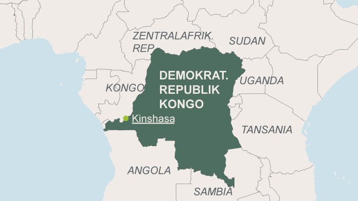 Karte der Demokratischen Republik Kongo 