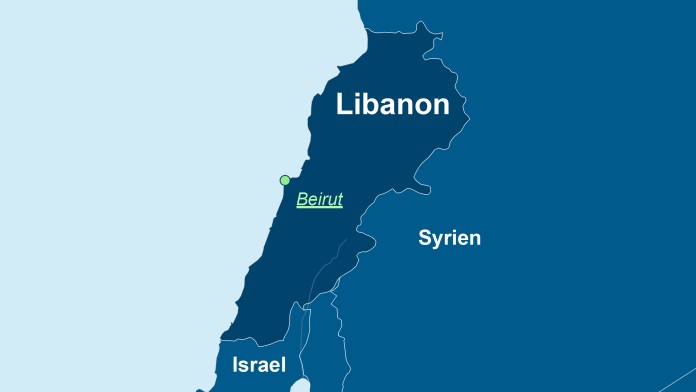 Karte vom Libanon