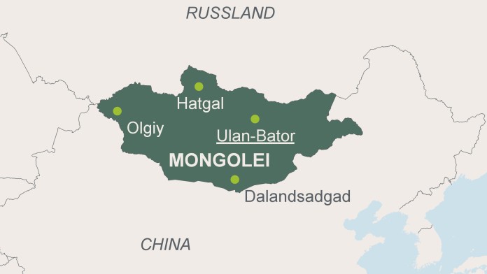 Karte von Mongolei