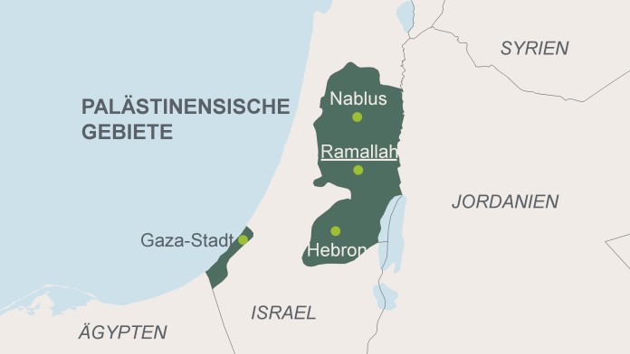 Karte der Palästinensischen Gebiete 