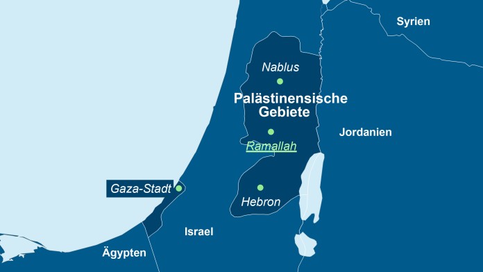 Karte von den Palästinensischen Gebieten