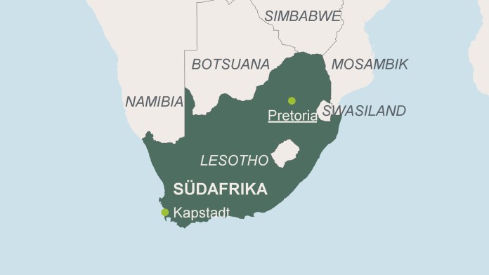 Karte von Südafrika 