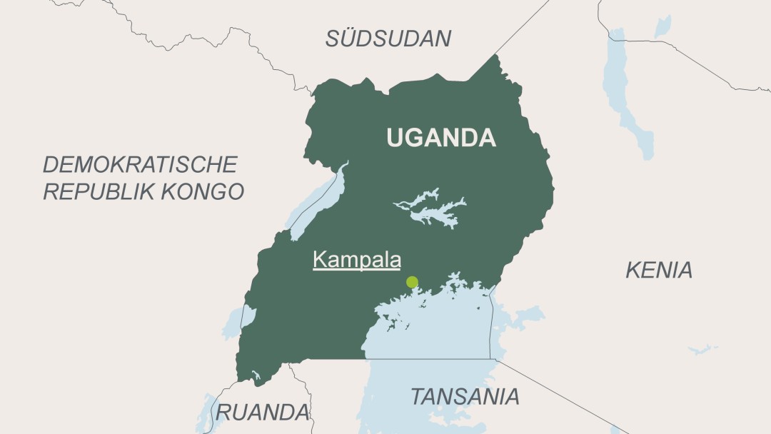 Landkartenausschnitt Uganda