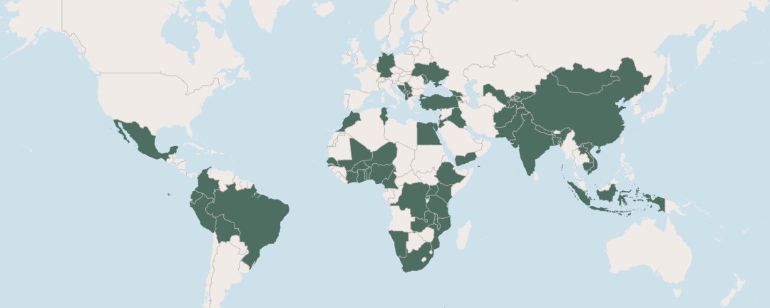 Weltkarte mit KfW-Standorten