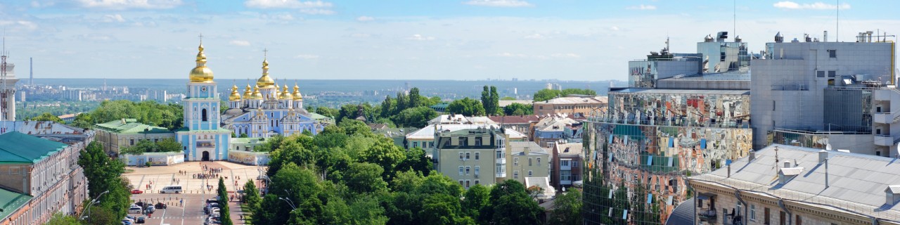 Blick auf das St. Michaelskloster in Kiew