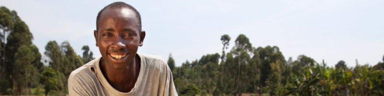 A man working with coffee beans