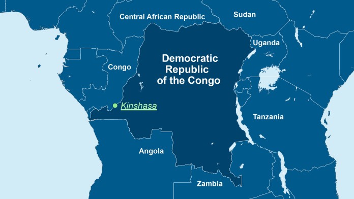 Map of the Democratic Republic of the Congo