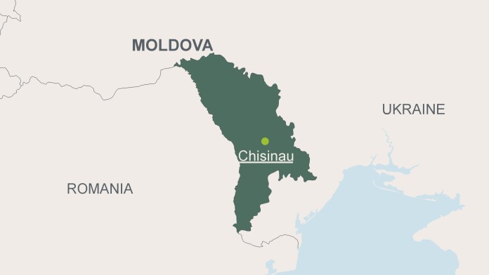 Landkarte von Moldau mit der Hauptstadt Chisinau 