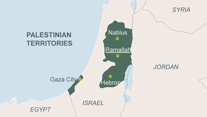 Map of the Palestinian Territories 