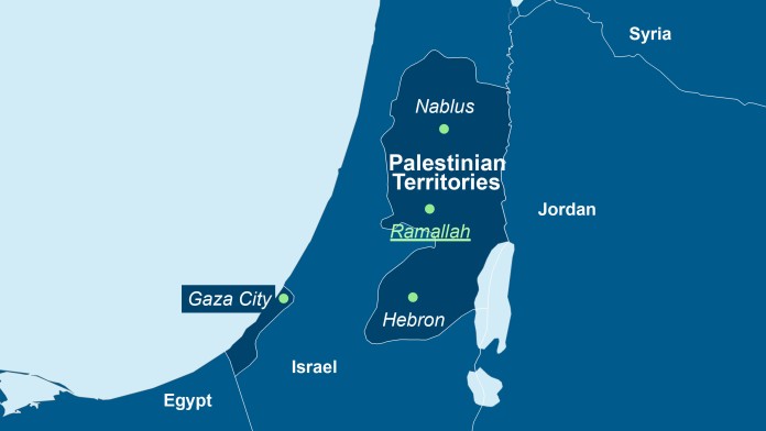 Map of the Palestinian Territories 