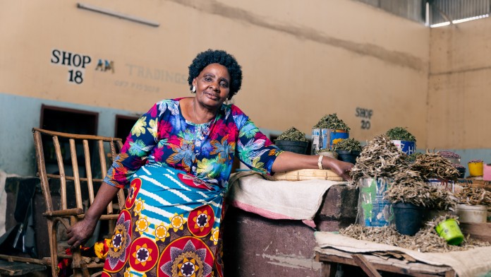 Trader at her stand