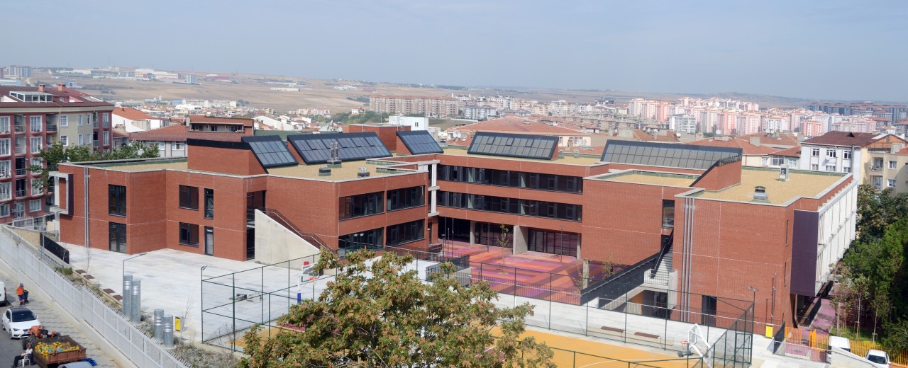 View of the Silivri Middle School in Istanbul.