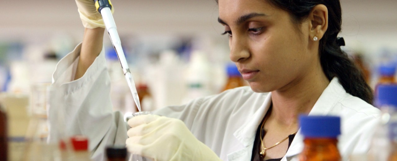 A lab technician at work