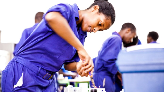 Young women at work 