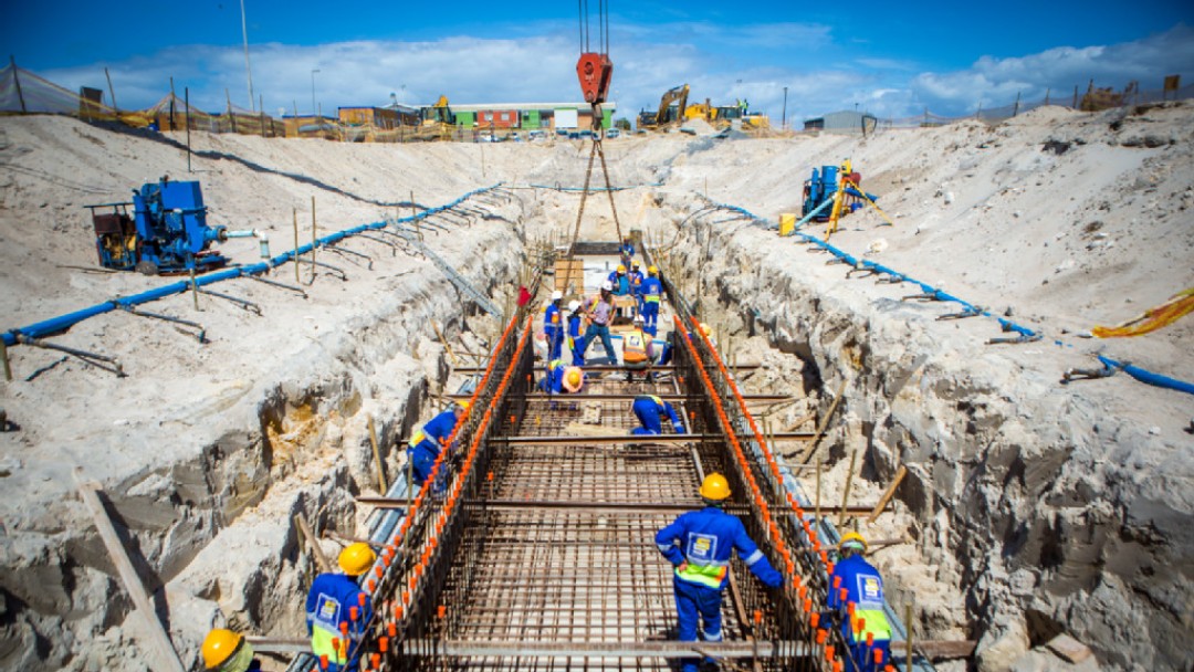 Expansion work on a wastewater treatment plant in Cape Town 