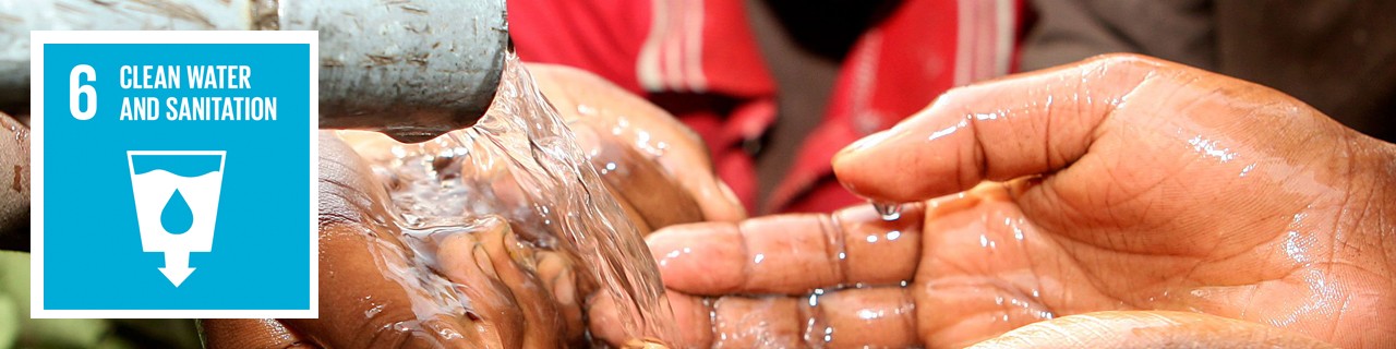 washing hands in clean water 
