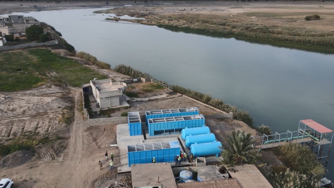 Wasseraufbereitungsanlage in Izhilya am Tigris 