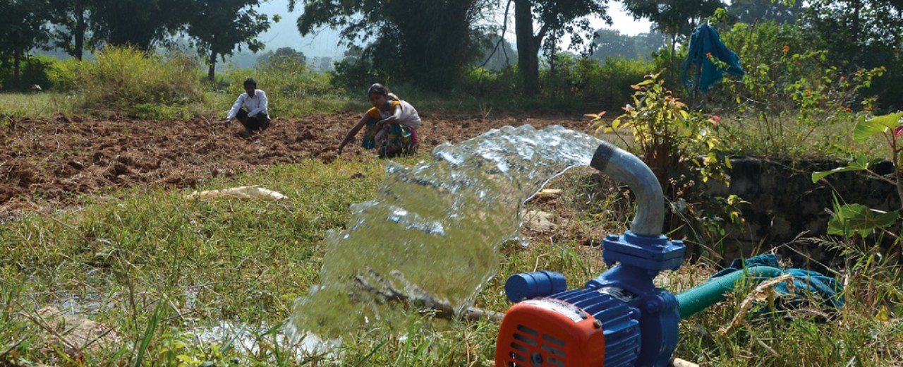 Small farmers can use the electricity from the mini grids to irrigate their fields.