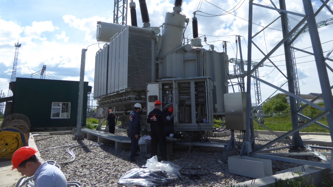 Worker restoring a substation