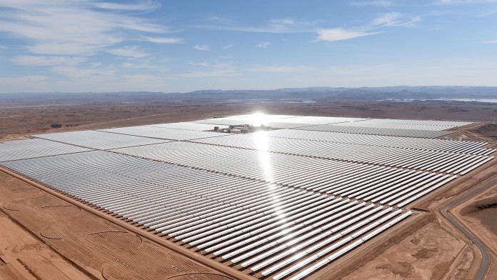 View from above of the solar power plant in Ouarzazate