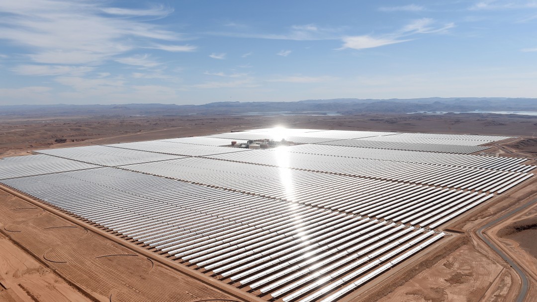 View from above of the solar power plant in Ouarzazate