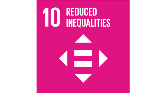 A graphic of United Nation's tenth Sustainable Development goal: Reduced Inequalities