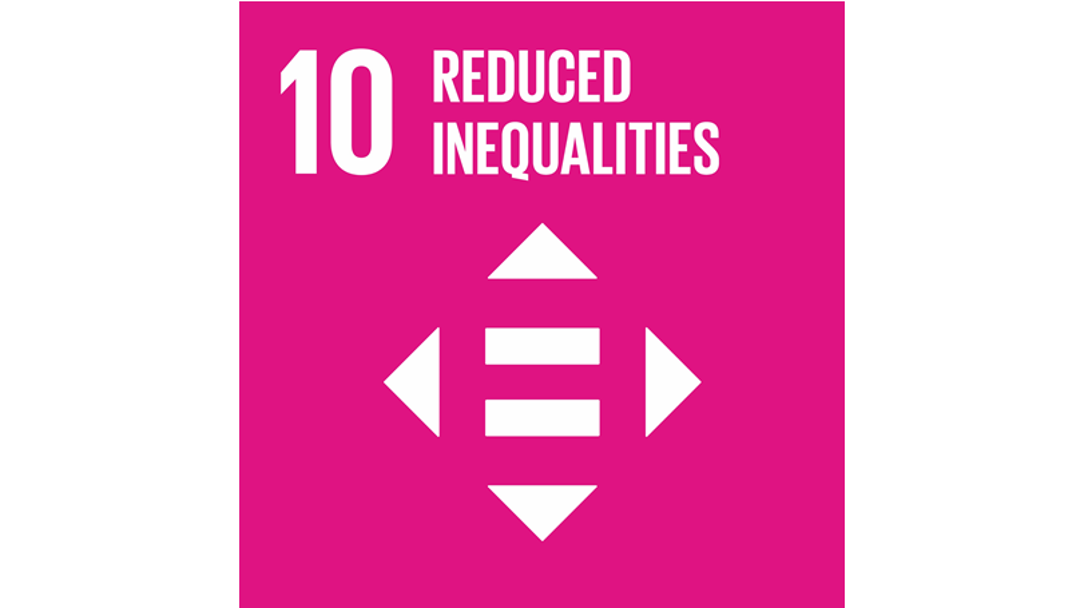 A graphic of United Nation's tenth Sustainable Development goal: Reduced Inequalities