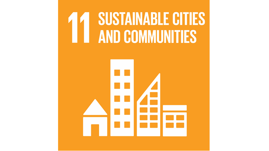 A graphic of United Nation's eleventh Sustainable Development goal: Sustainable Cities and Communities