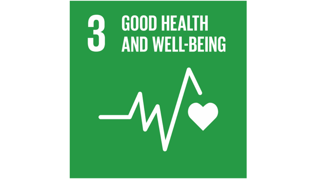 A graphic of United Nation's third Sustainable Development goal: Good Health and Well-Being