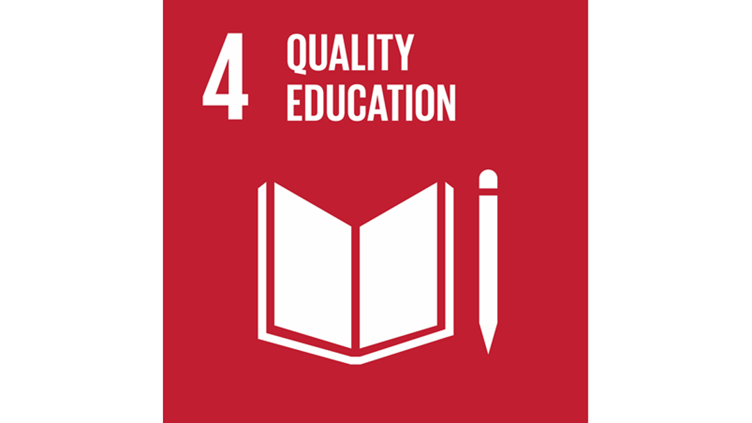 A graphic of United Nation's fourth Sustainable Development goal: Quality Education