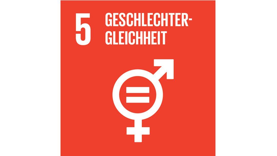 Das Logo des 5. nachhaltigen Ziels der Vereinten Nationen: Geschlechtergleichheit