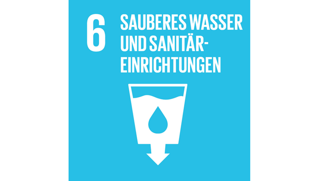 Das Logo des 6. nachhaltigen Ziels der Vereinten Nationen: Sauberes Wasser und Sanitäreinrichtungen